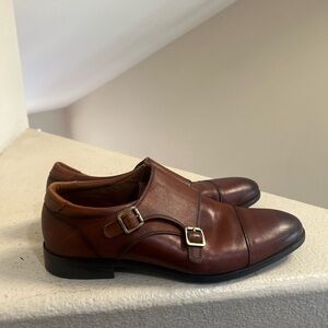 Aldo Men's Size‎ 10 Dress Shoes Brown Leather Cap Toe Monk Straps Studded Office